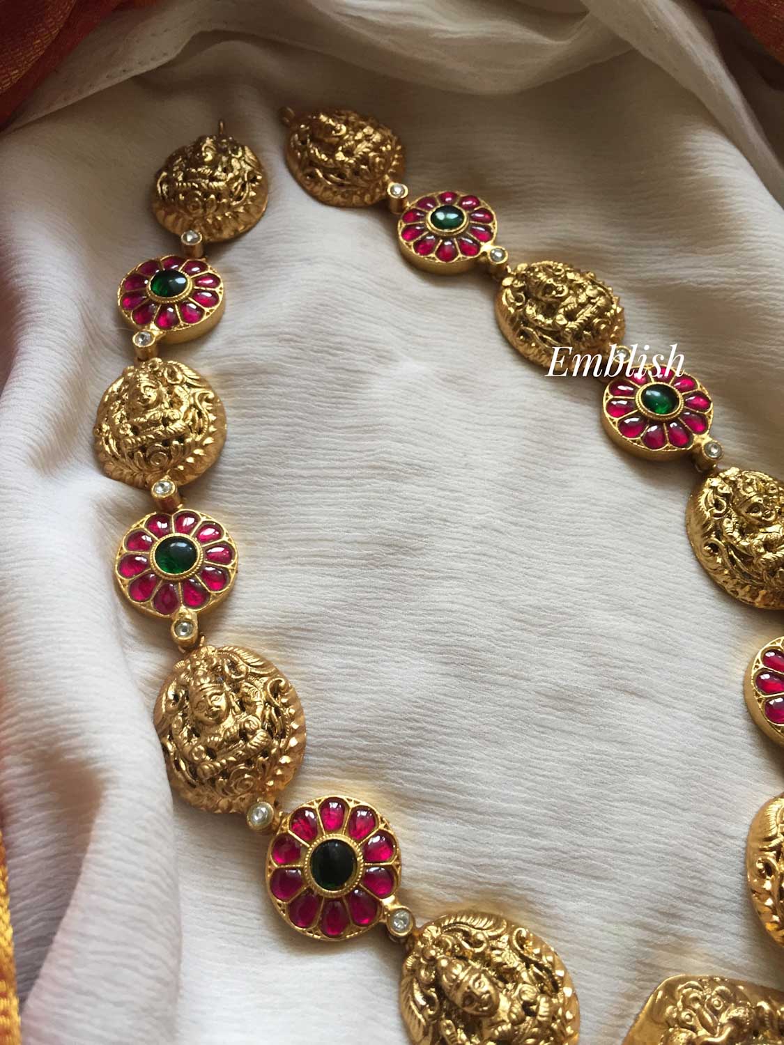 Rice pearls Nagas kundan jadau neckpiece 